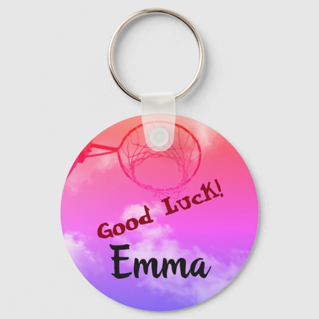 Personalized Netball Hoop Photo Key Ring (Front)
