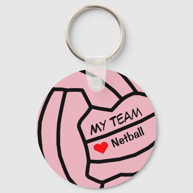 Personalized Netball Themed Gift Keyring (Front)