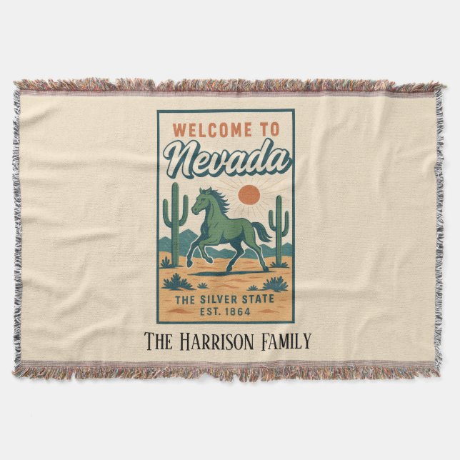 Personalized Nevada Throw Blanket (Front)