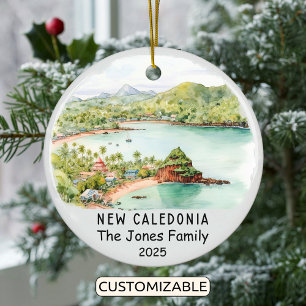 Personalized New Caledonia Ornament, Ceramic Tree Decoration