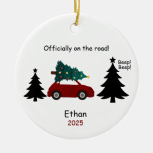 Personalized New Driver Ornament, Custom Licensed  Ceramic Tree Decoration
