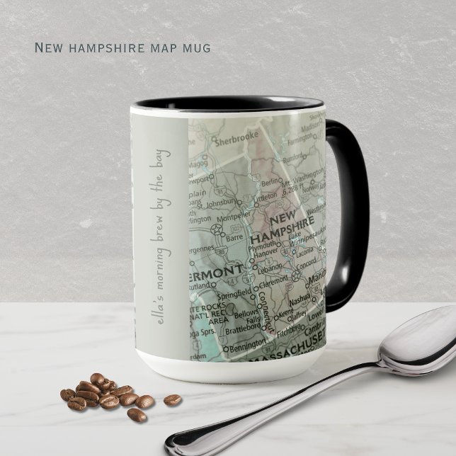 Personalized New Hampshire Map | Coastal NH Mug (How cute is this personalized New Hampshire Map mug! Show off your state or it makes a great gift!)