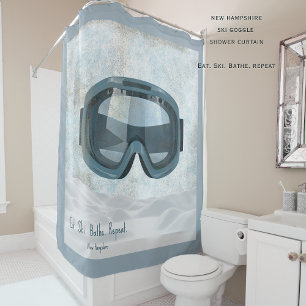 Personalized New Hampshire Ski. Eat Sleep Ski  Shower Curtain