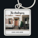 Personalized New Home Photo Key Ring<br><div class="desc">A modern and elegant photo keychain. Personalize it with your photo, name, and a short quote or your first names. Designed for you by Blackberry Boulevard.</div>