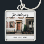 Personalized New Home Photo Key Ring<br><div class="desc">A modern and elegant photo keychain. Personalize it with your photo,  name,  and a short quote or your first names. Designed for you by Blackberry Boulevard.</div>