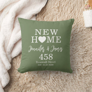 Personalized New Home Typography Couples Name Cushion