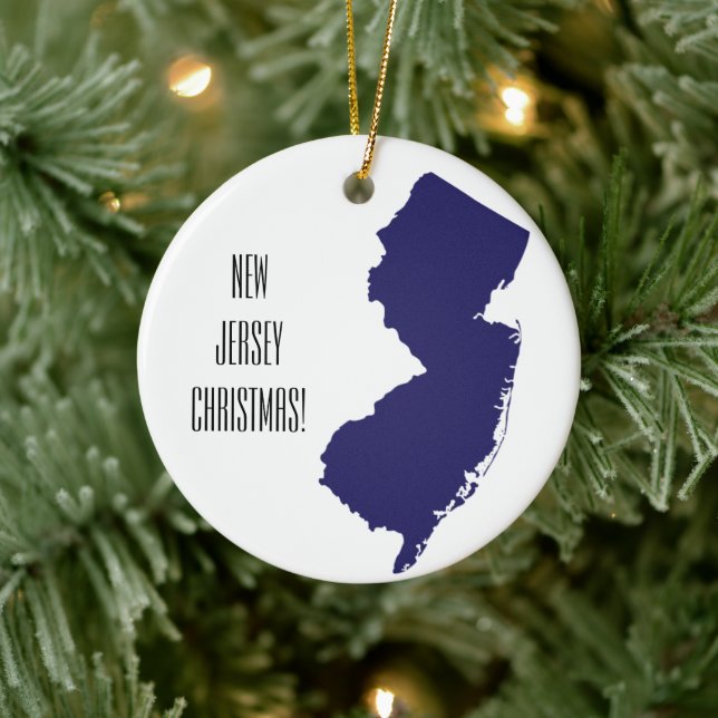 Personalized New Jersey Christmas Ornament (Tree)