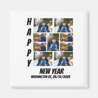 Personalized New year 9 Photo Collage  Magnet