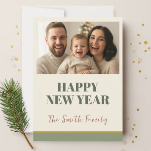 Personalized New Year Card 2026, Festive Holiday
