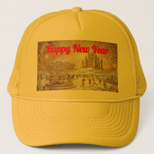 Personalized New Year Holiday gold Yellow Hat