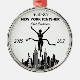 Personalized New York Marathon Finisher Gift Metal Tree Decoration