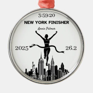 Personalized New York Marathon Finisher Ornament
