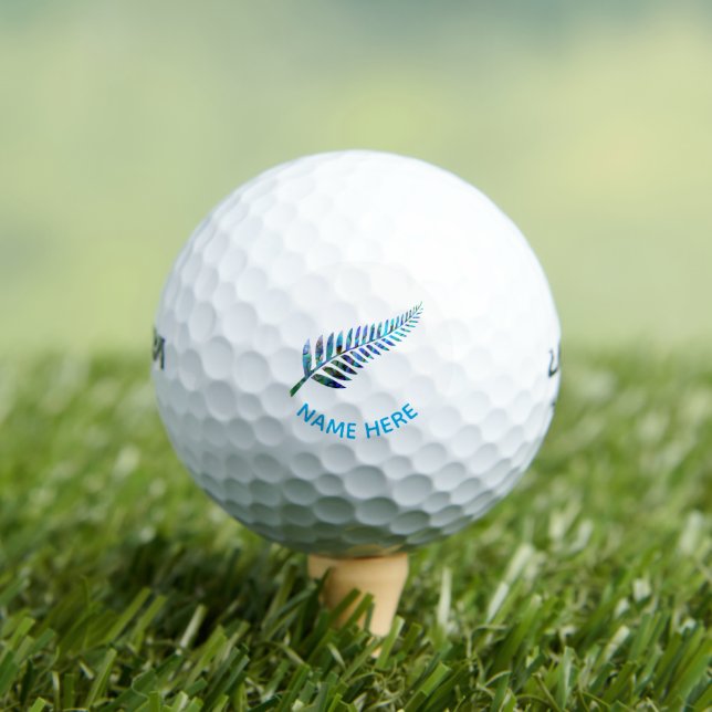 PERSONALIZED NEW ZEALAND FERN PAUA GOLF BALLS (Insitu Tee)