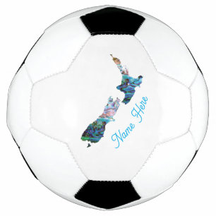 PERSONALIZED NEW ZEALAND MAP PAUA SOCCER BALL