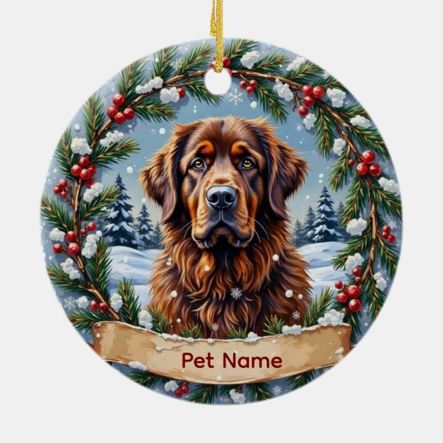 Personalized Newfoundland Christmas Ceramic Tree Decoration (Back)
