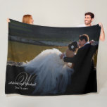 PERSONALIZED NEWLYWED KEEPSAKE Monogram Photo Fleece Blanket<br><div class="desc">PERSONALIZED NEWLYWED KEEPSAKE Monogram Photo Fleece Blanket - Snuggle up and sip hot cocoa under the warmth of this soft, warm Fleece Blanket! A beautiful way to preserve your wedding memories! This design features your favourite wedding photo, full bleed on the blanket, and is monogrammed in the lower left corner...</div>