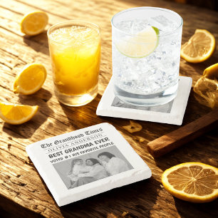 Personalized Newspaper    Best Grandma Gift Stone Coaster