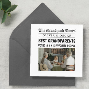Personalized Newspaper Best Grandparents