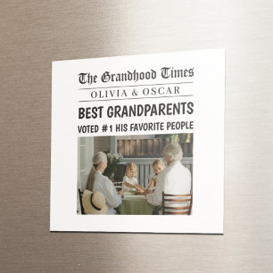 Personalized Newspaper    Best Grandparents Gift Magnet
