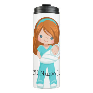 Personalized NICU Nurse Holding Baby Christmas Thermal Tumbler