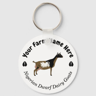 Personalized Nigerian Dwarf Dairy Goat Key Ring