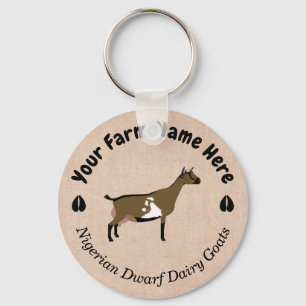 Personalized Nigerian Dwarf Dairy Goat Key Ring