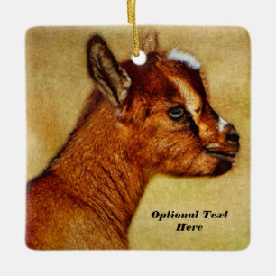 Personalized Nigerian Dwarf Dairy Goat Kid Ceramic Ornament
