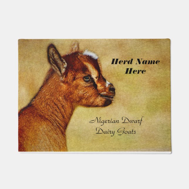Personalized Nigerian Dwarf Dairy Goat Kid Doormat (Front)