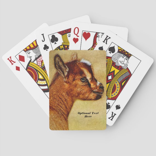 Personalized Nigerian Dwarf Dairy Goat Kid Playing Cards (Back)