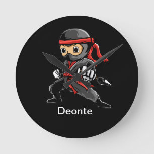 Personalized Ninja      Round Clock