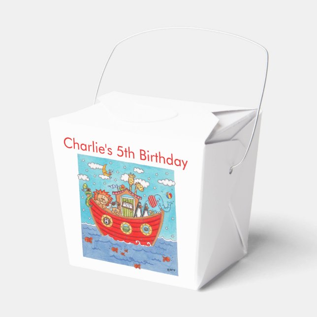 Personalized Noah's Ark  Favour Box (Front Side)