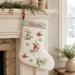Personalized Nordic Berry Christmas Stocking