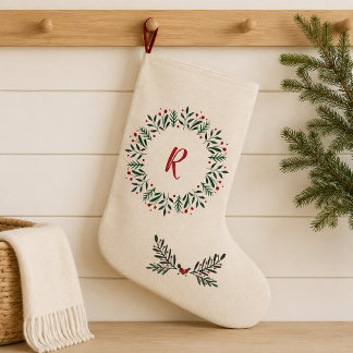 Personalized Nordic Wreath Monogram Stocking