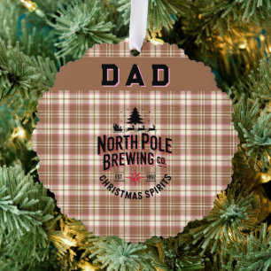 Personalized North Pole Brewing Holiday Tree Decoration Card