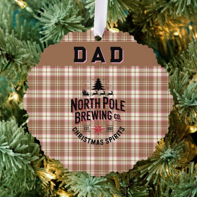 Personalized North Pole Brewing Holiday Tree Decoration Card (Insitu (Tree))