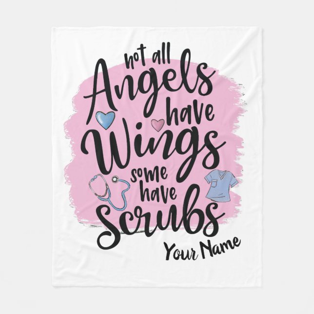 Personalized  - Not All Angels Have Wings  Fleece  Blanket (Front)