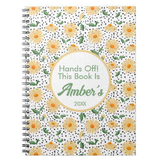 Personalized Notebook – Daisy design