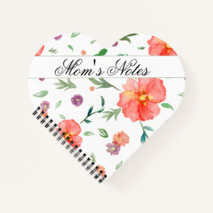 Personalized Notebook with Watercolor Flowers