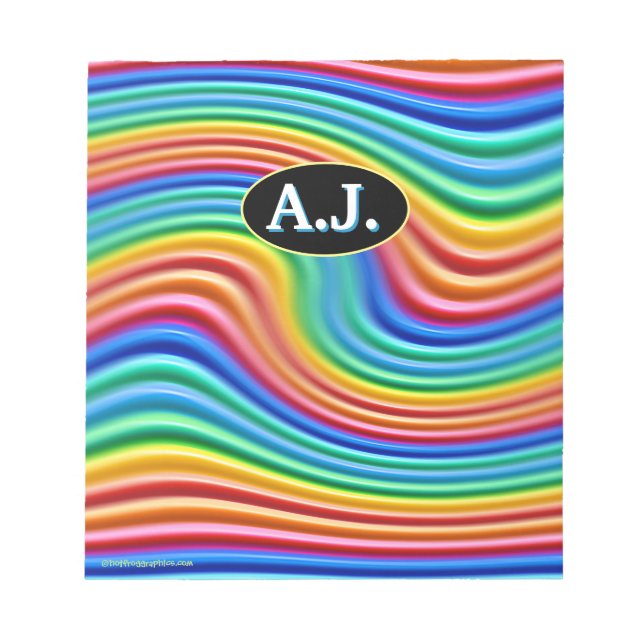 Personalized Notepad Rainbow Pride design (Front)
