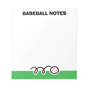 Personalized notepad with quirky baseball design