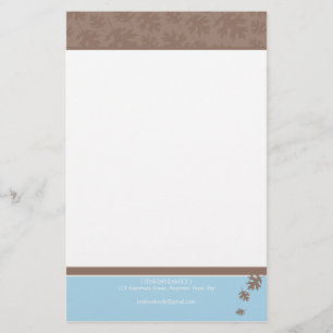 PERSONALIZED NOTEPAPER :: falling leaves 4 Stationery
