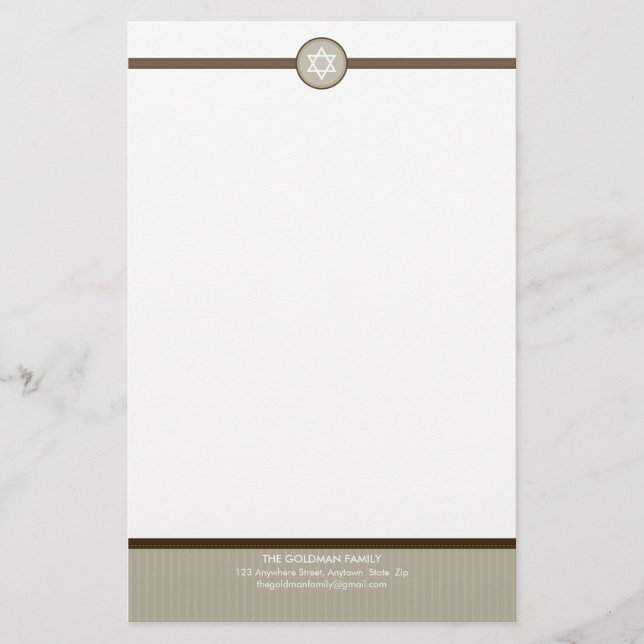 PERSONALIZED NOTEPAPER :: stripedstitch 2 Stationery (Front)