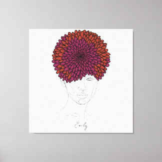 Personalized November Birth Flower Portrait Canvas Print