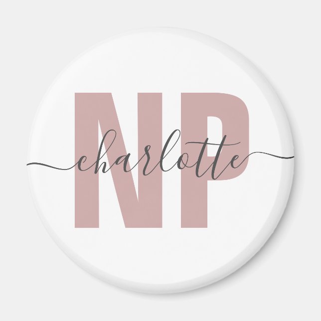 Personalized NP Nurse Practitioner Graduation Chic Magnet (Front)