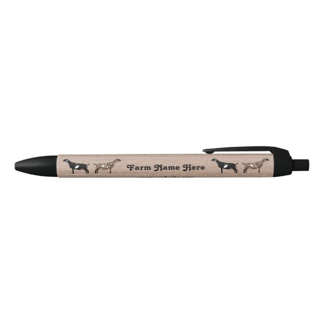 Personalized Nubian Dairy Goat Show Herd Black Ink Pen (Top)