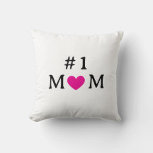 Personalized Number One Mom Throw Pillow