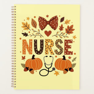 Personalized Nurse – Cute Pumpkin & Autumn Leaves Planner