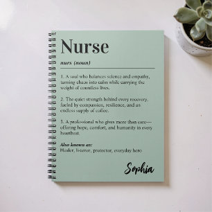 Personalized Nurse Dictionary Definition Sage Notebook