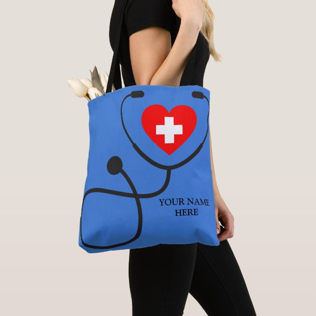 personalized nurse gift tote bag (Close Up)