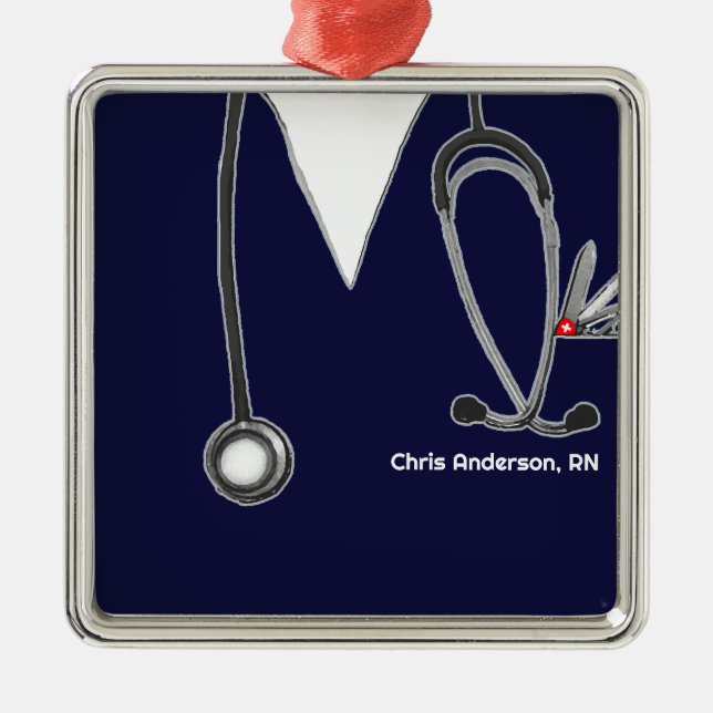 Personalized Nurse Gifts Metal Tree Decoration (Front)